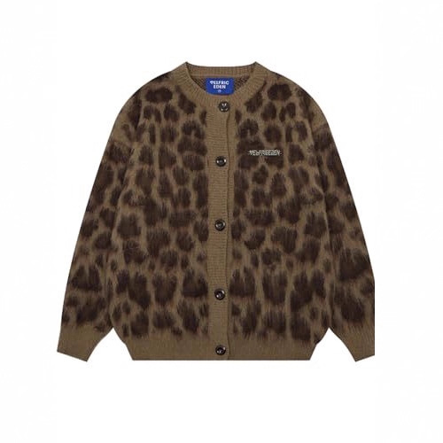 Women's Leopard Print Button-Down Cardigan Sweater