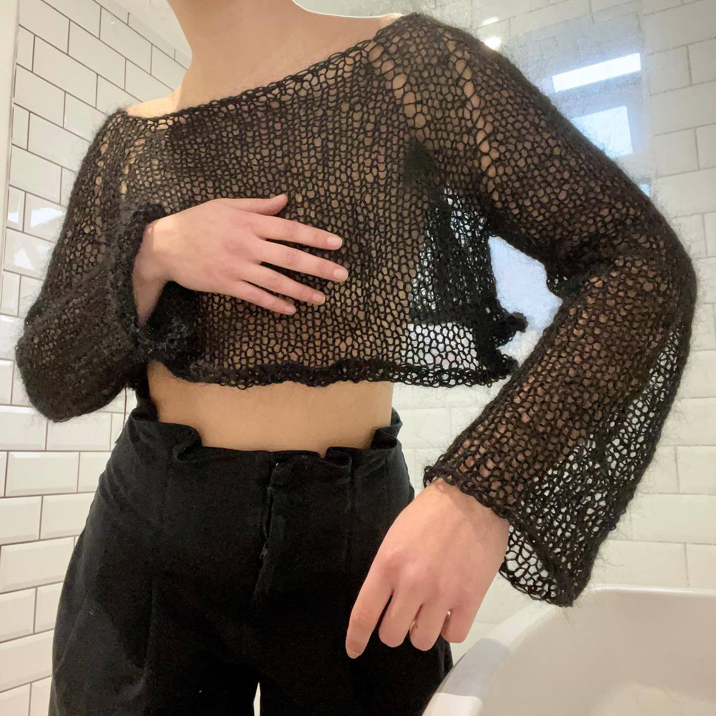 Women's Off-Shoulder Cutout Slimming Knit Sweater