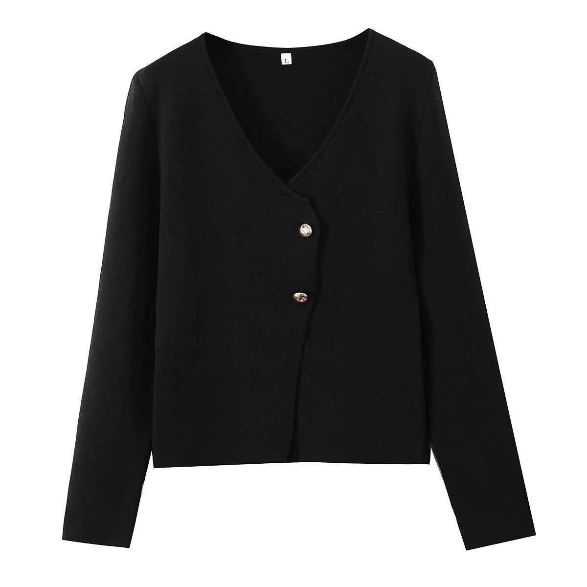 Women's Gold Button Long Sleeve Knit Cardigan