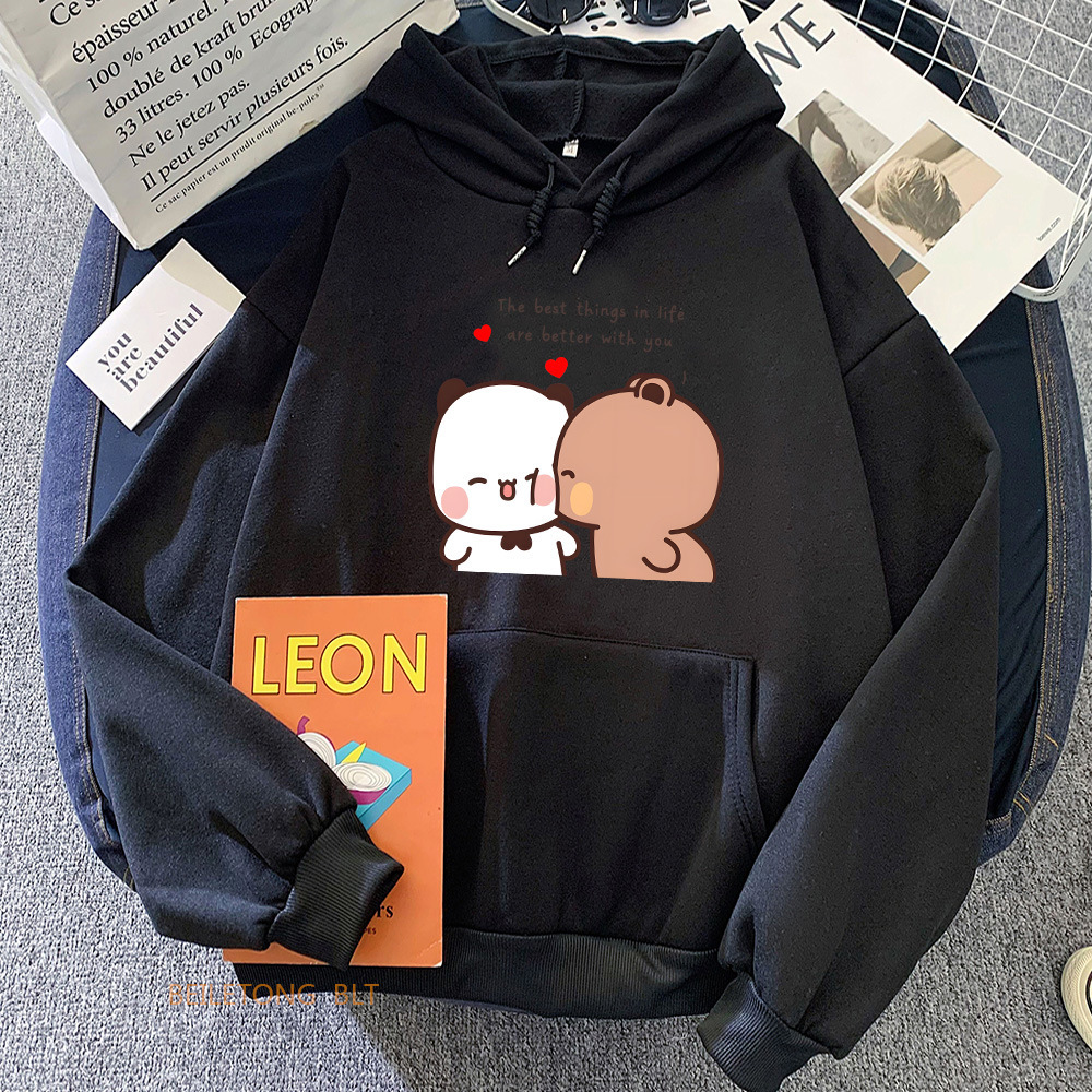 Women's Panda Heart Print Hoodie