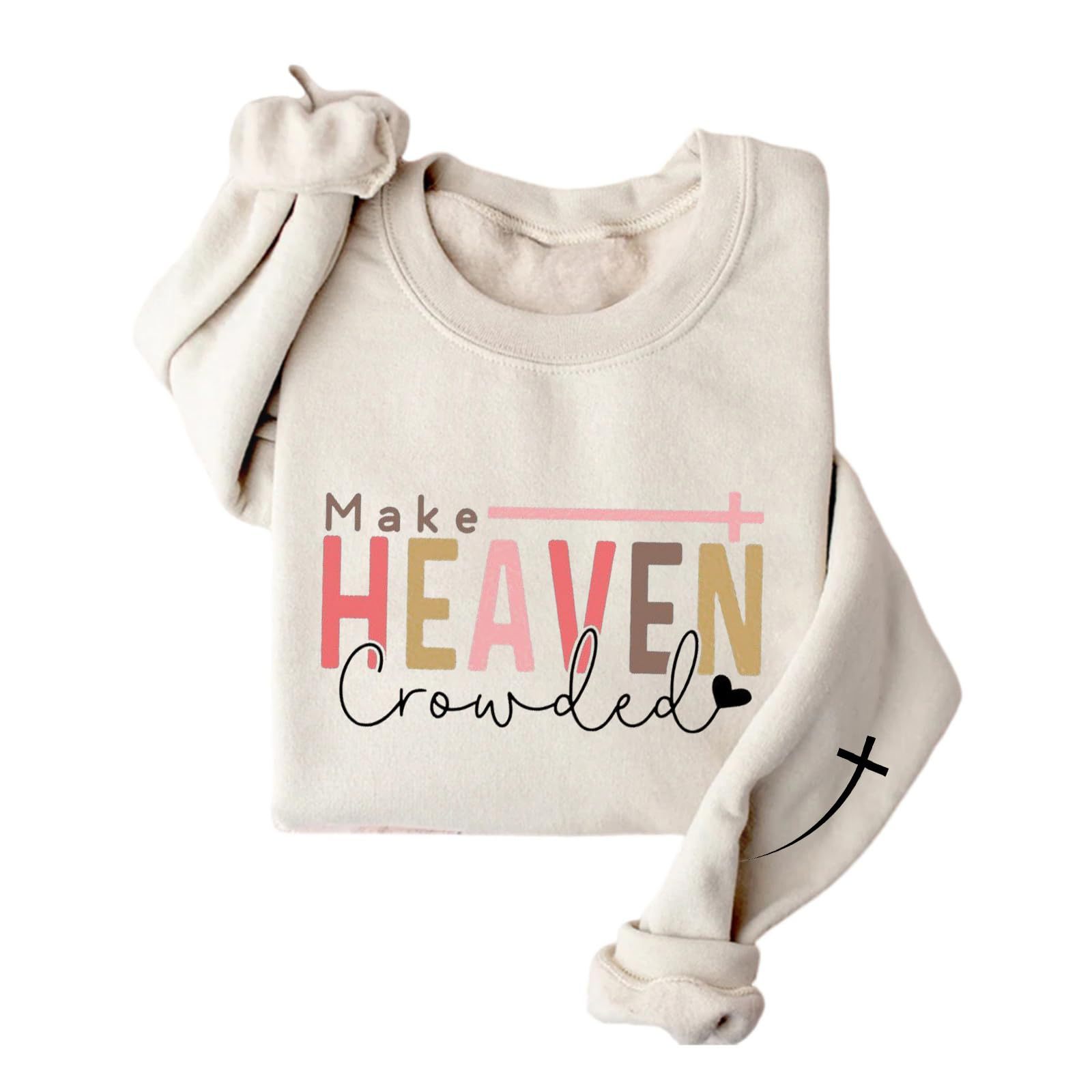 Women's Heaven Letter Print Crewneck Sweatshirt