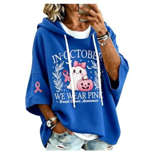 Ribbon Pumpkin Shadow Print Casual Women's Hoodie