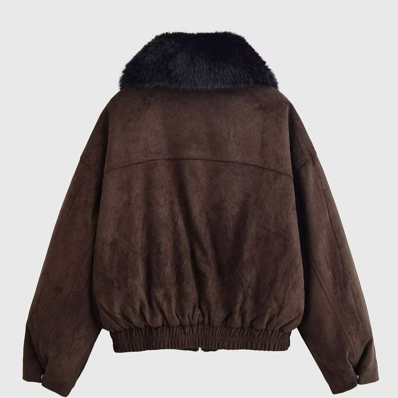 Women's Vintage Faux Suede Zip Jacket