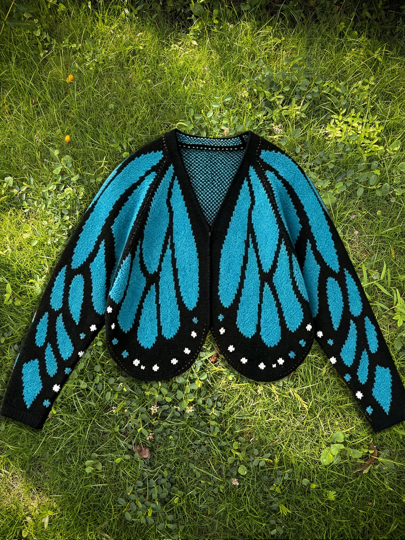 Butterfly Crochet Knit Cardigan Shawl