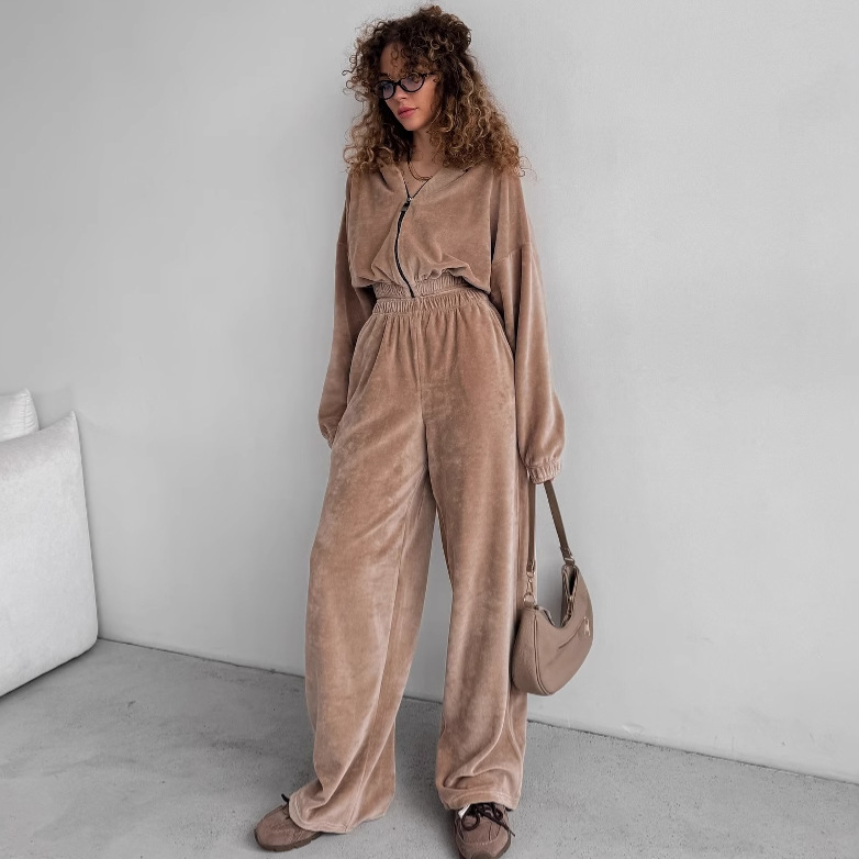 Women's Casual Loose Hooded Two-Piece Sweatsuit Set