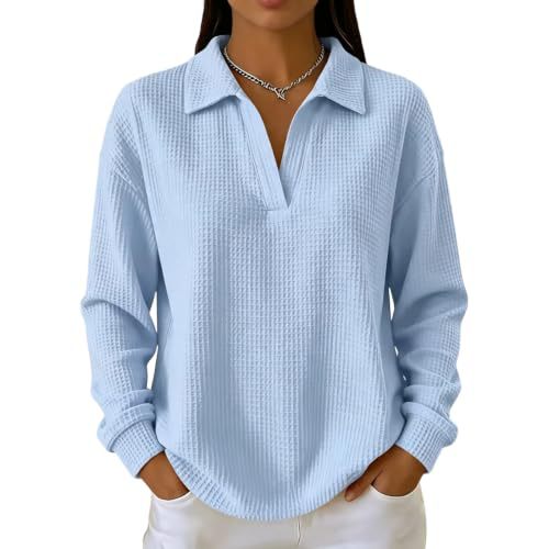 Women's Solid Waffle Knit Hoodie with Collar and Print