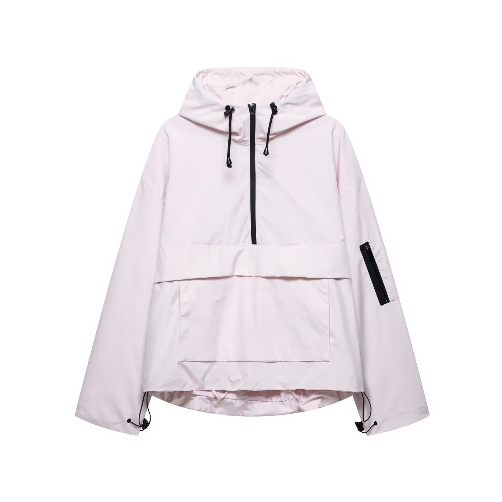 Women's Hooded Zip-Up Jacket Casual Solid Color