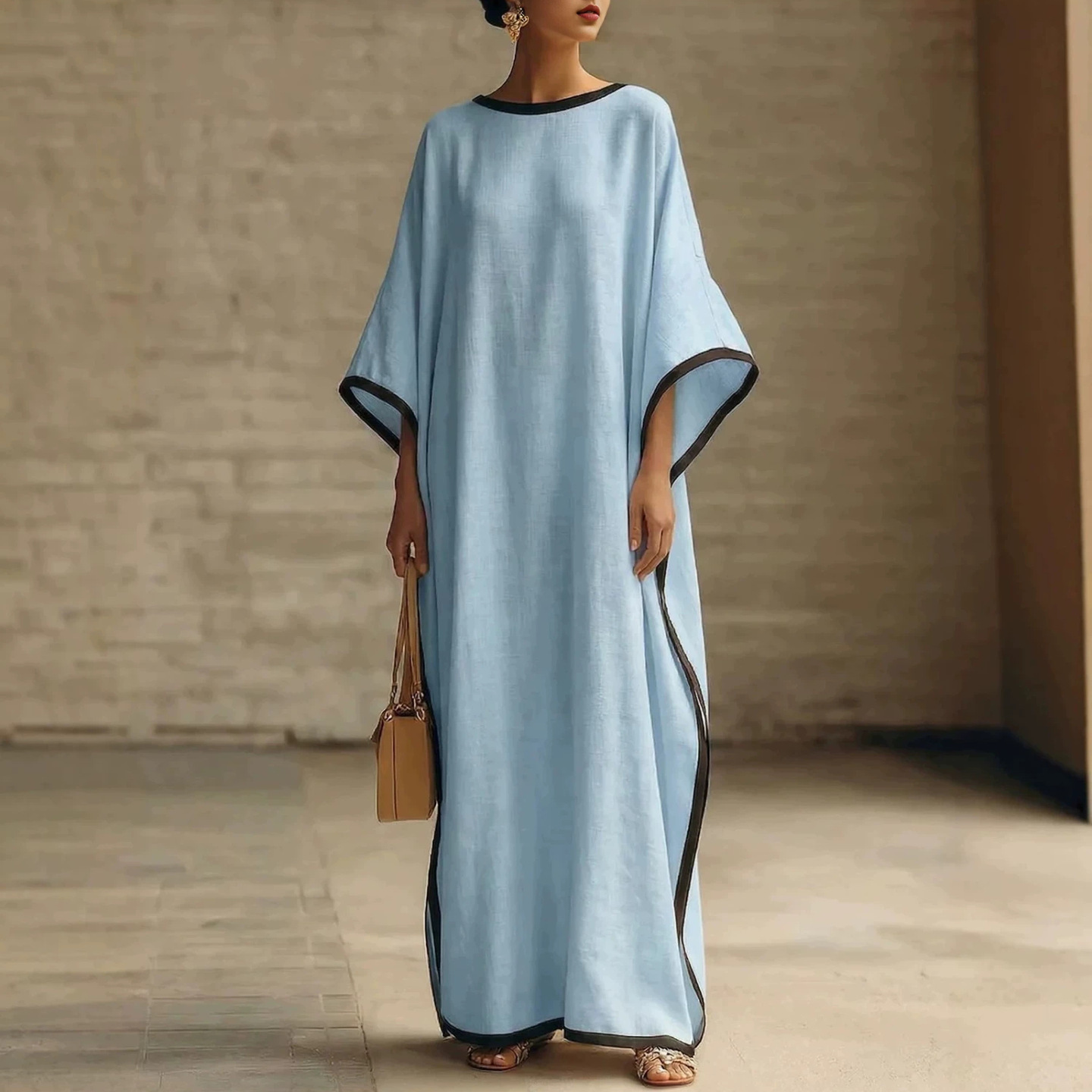 Women's Loose Batwing Sleeve Long Dress