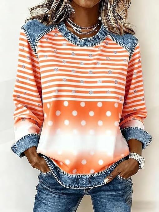Women's Plaid Color-Block Print Casual Hoodie