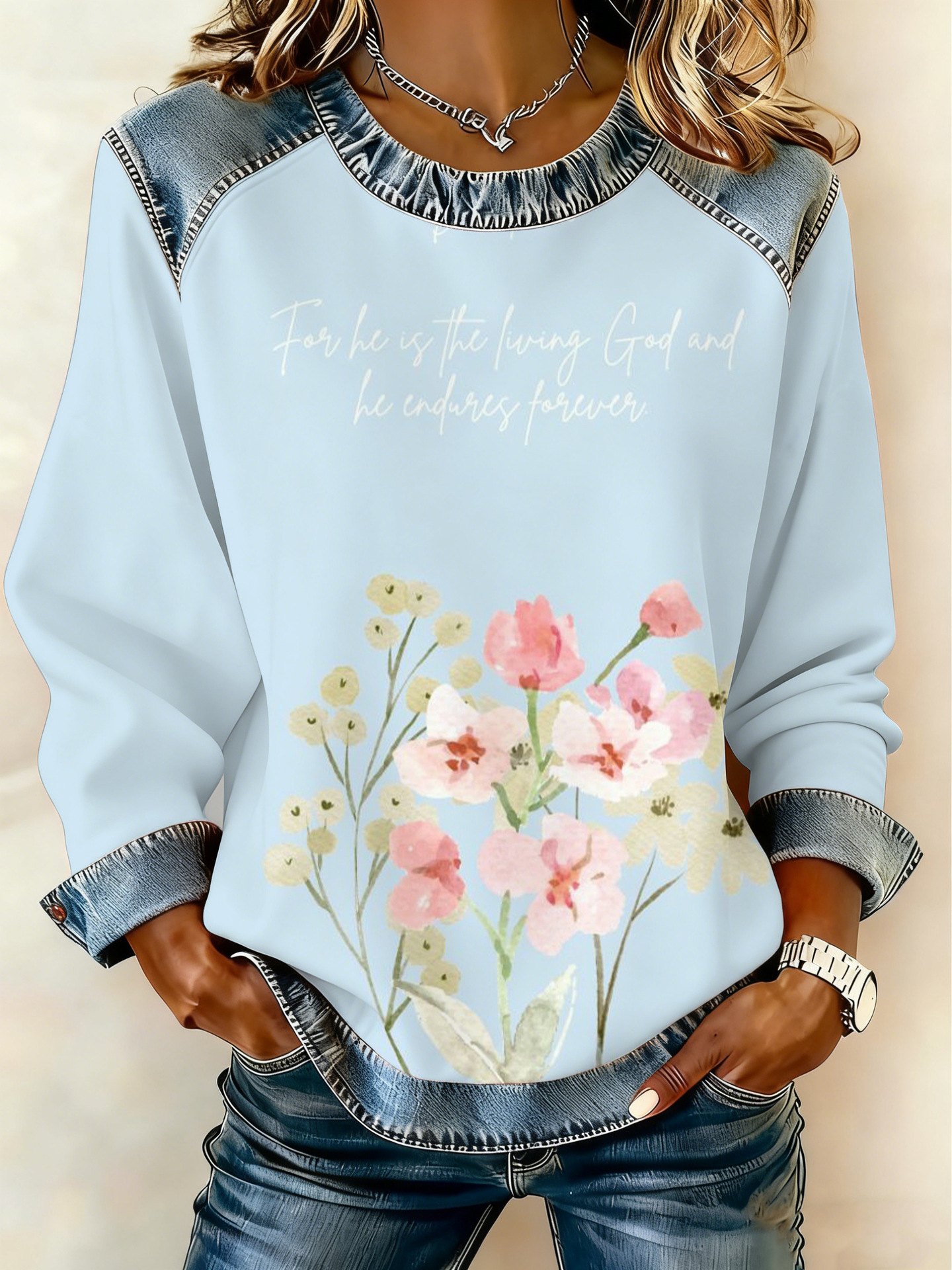Women's Animal Lion Tiger Print Crewneck Sweatshirt