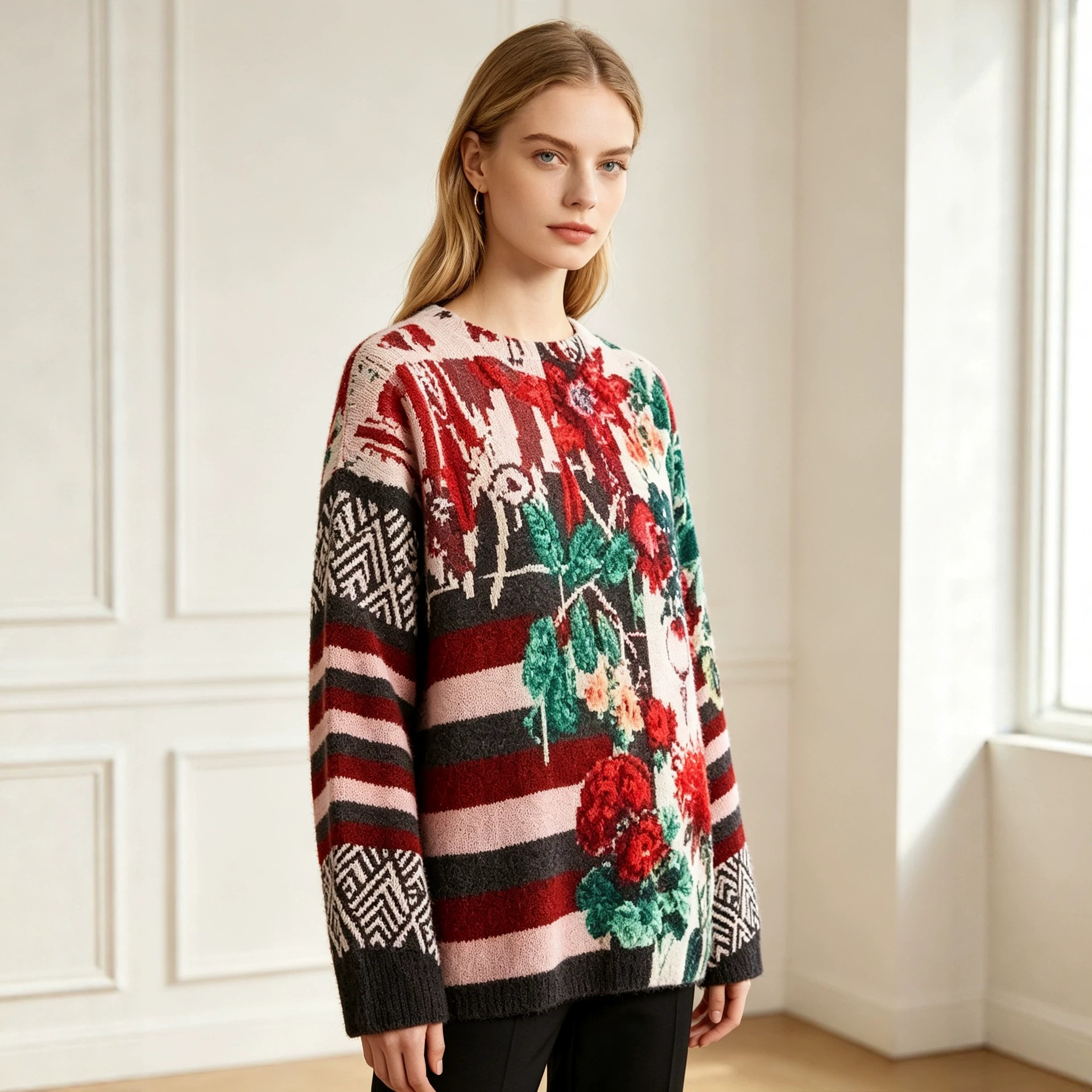 Christmas 3D Print Crewneck Pullover Sweater