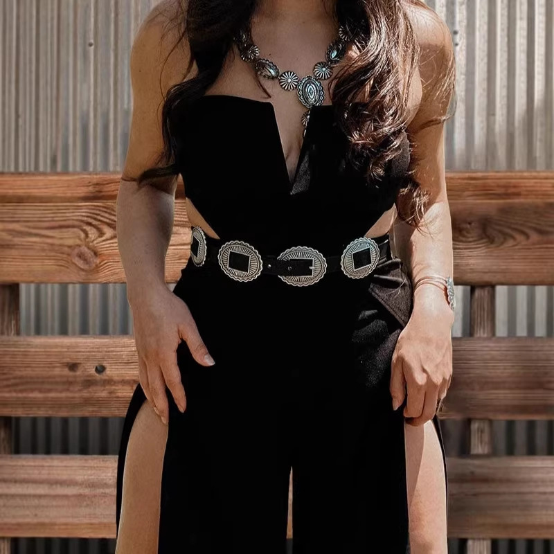 Women's Sleeveless Split Solid Tube Dress