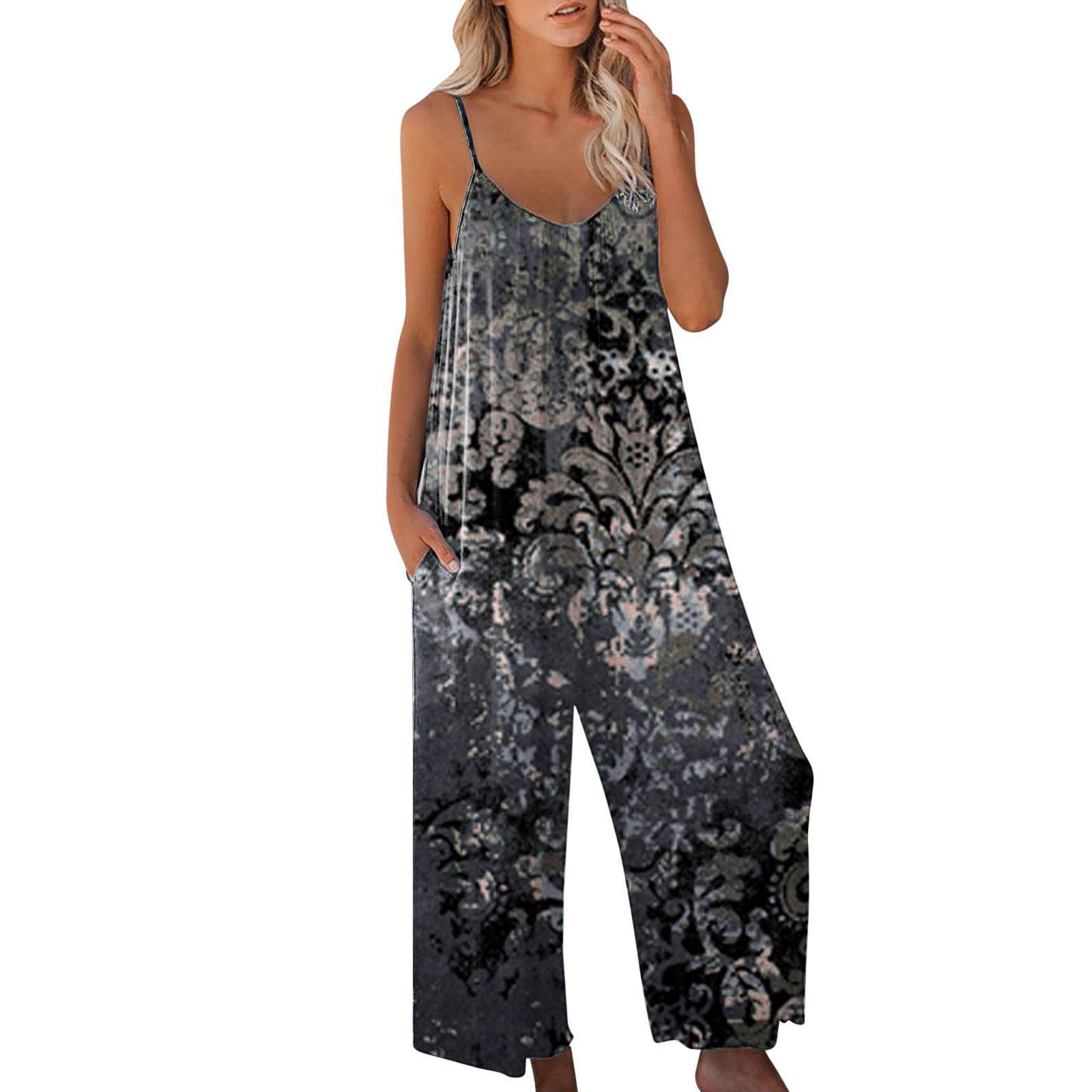 Women's Tie-Dye Wide-Leg Cami Jumpsuit