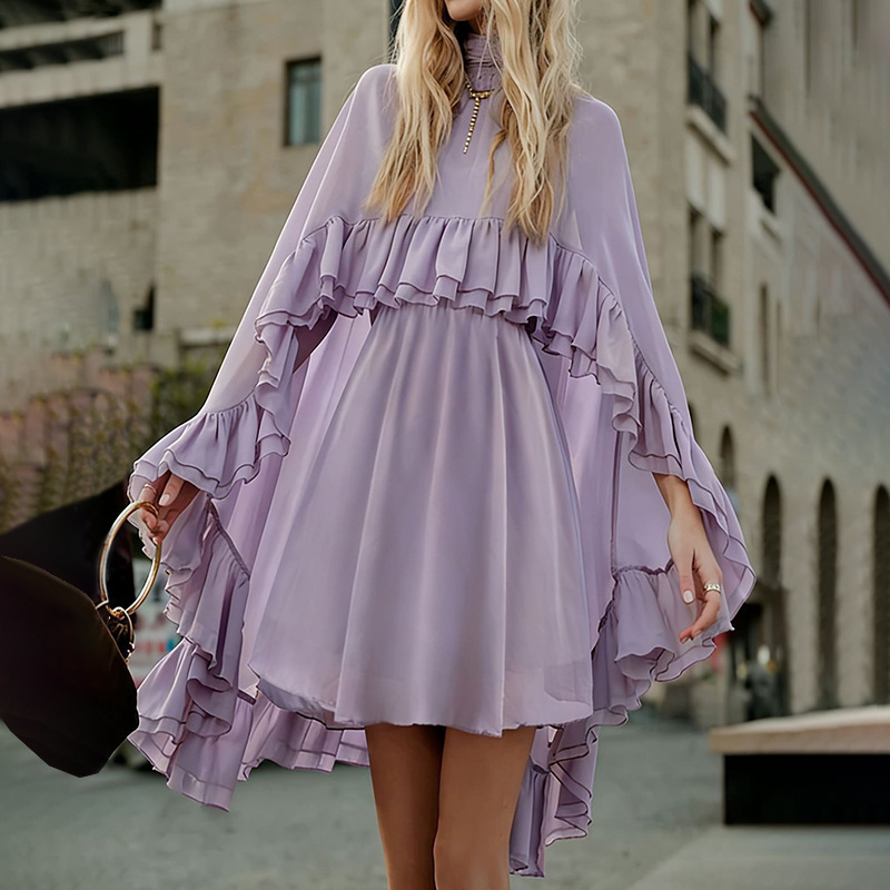 Elegant Solid Color Cami Dress Two-Piece Set