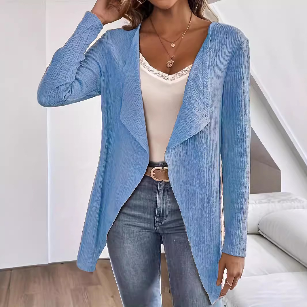 Women's Long Sleeve Solid Color Loose Knit Cardigan