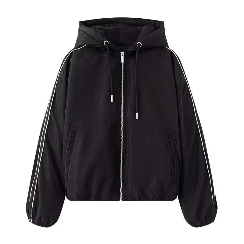 Women's Casual Bomber Jacket Long Sleeve Zip-Up
