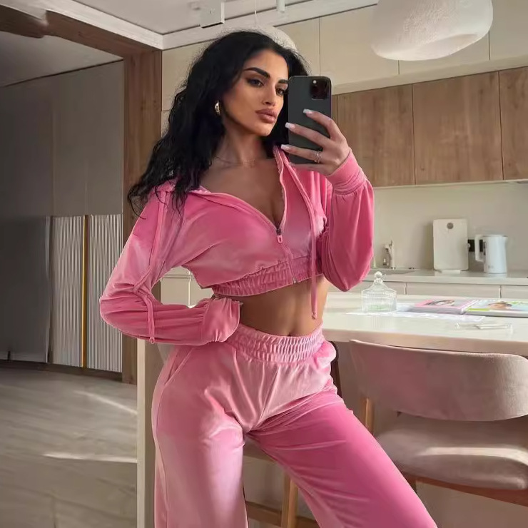 Long-Sleeve Zip-Up Hoodie and Jogger Pants Two-Piece Set