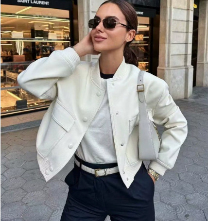 Women's Stand Collar Big Pocket Jacket
