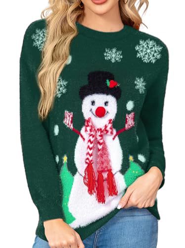 Women's Christmas Snowman Print Crewneck Sweatshirt