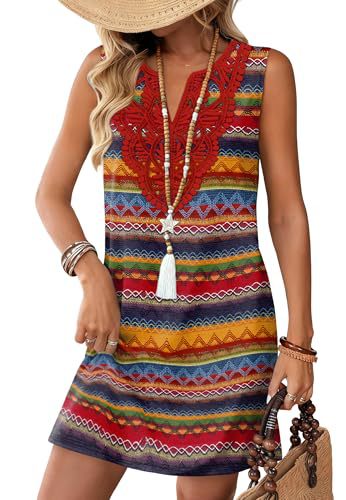 Women's Vintage Floral Sleeveless Midi Dress