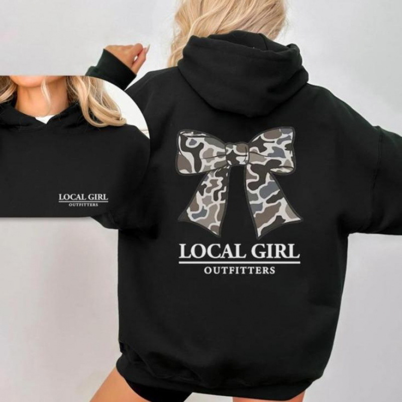 Women's Bow Letter Print Hoodie