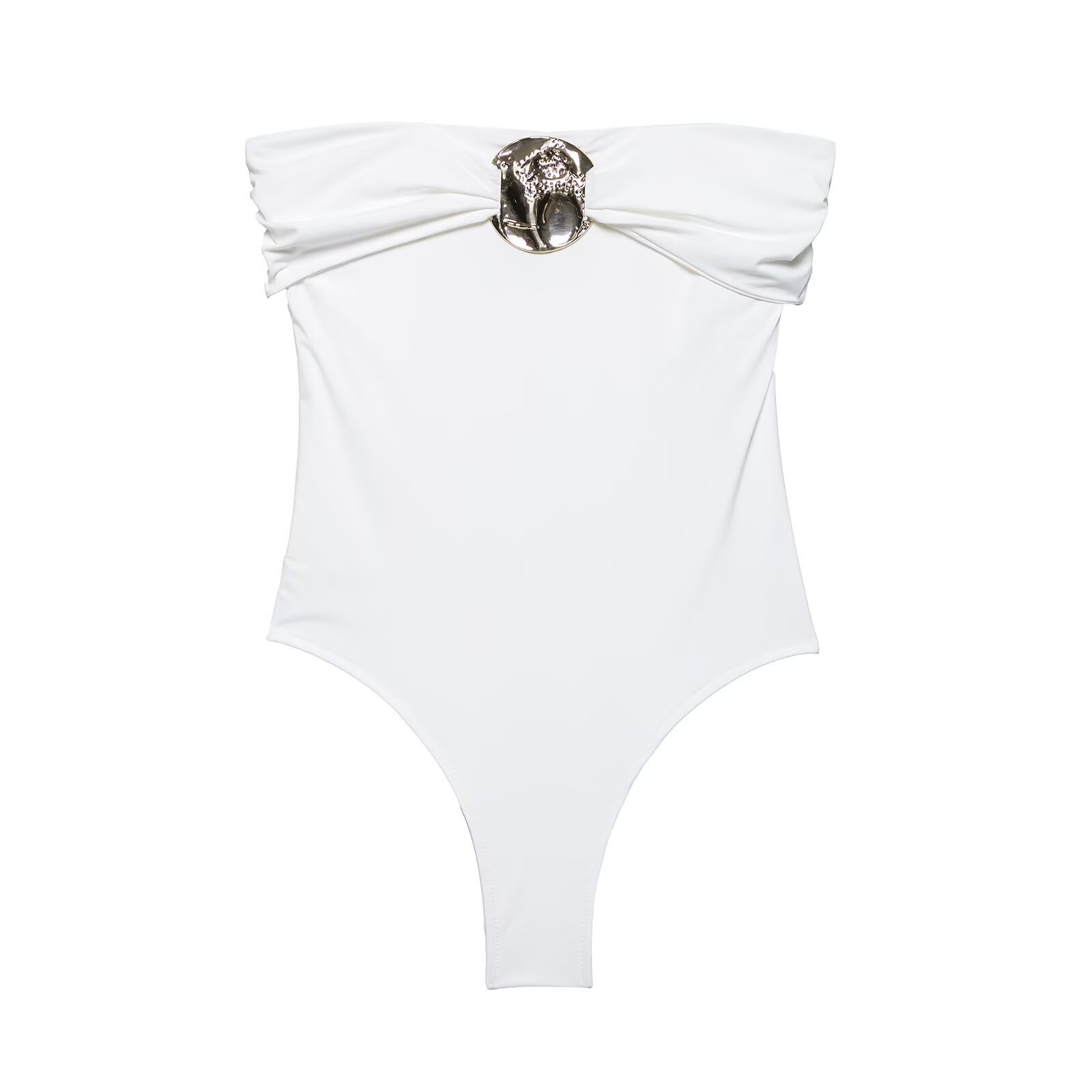 Metal-Trim One-Shoulder Slim Bodysuit