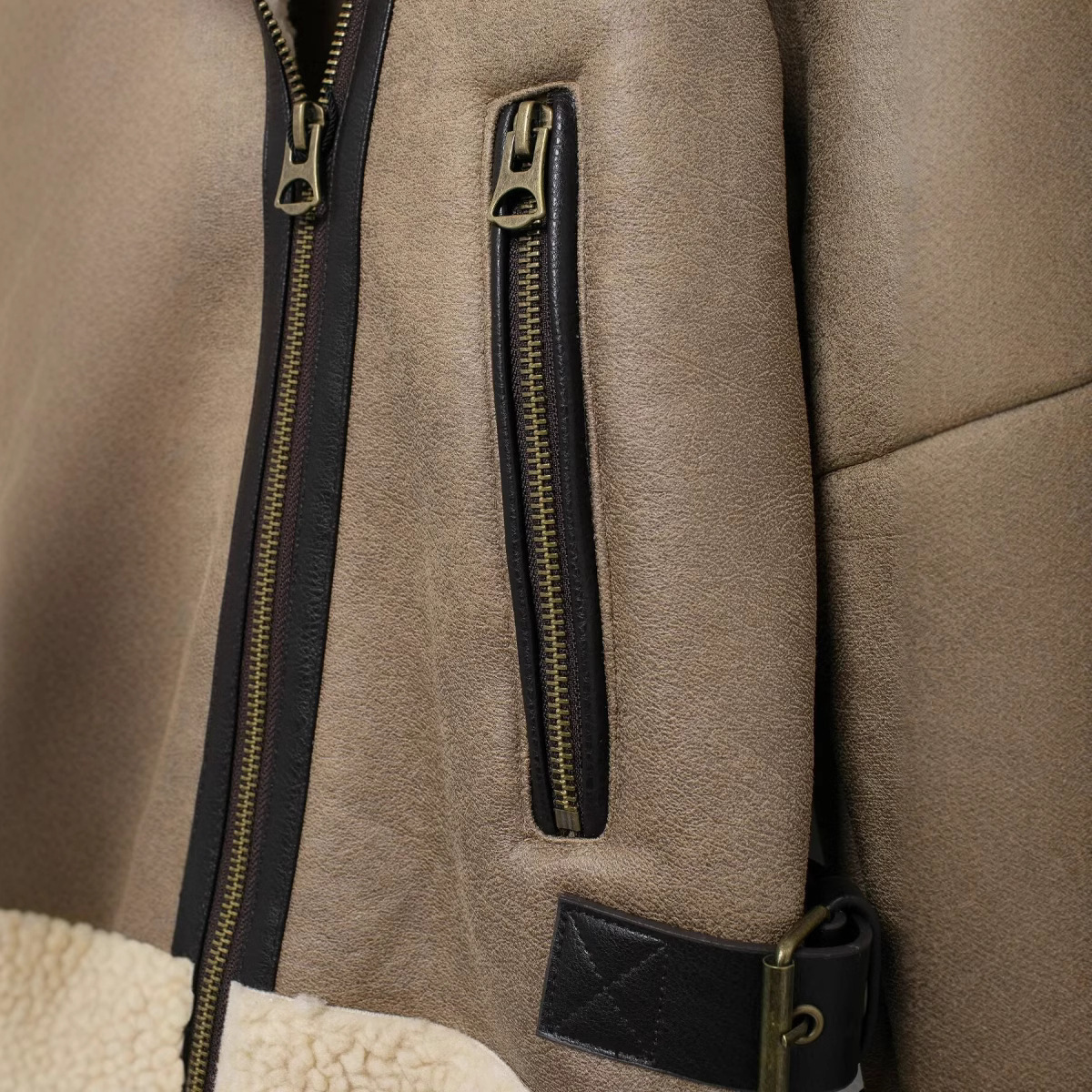 Women's Double-Sided Zip Jacket with Strap Hem Detail