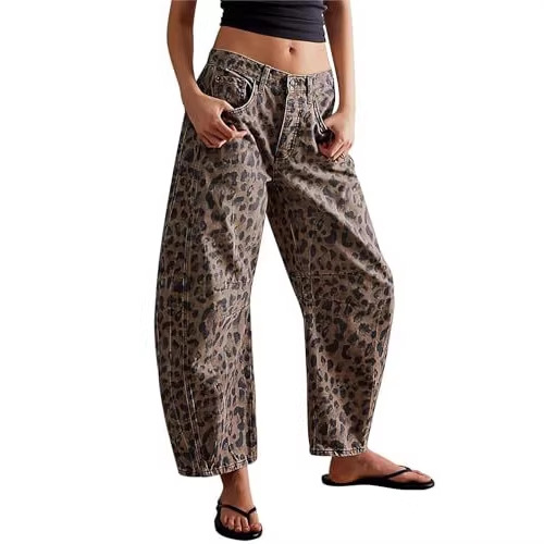 Women's Vintage Print Straight-Leg Casual Pants