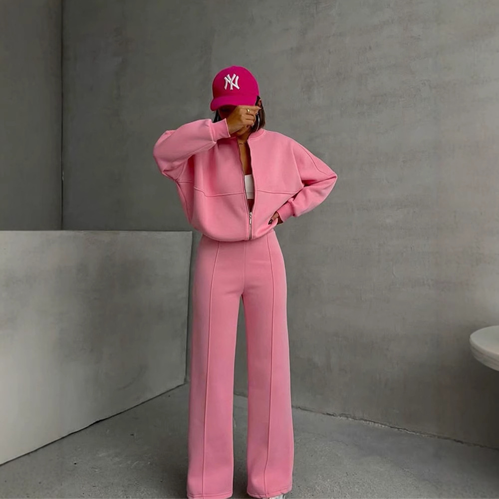 Women's Casual Two-Piece Cardigan and Pants Set Long Sleeve Streetwear