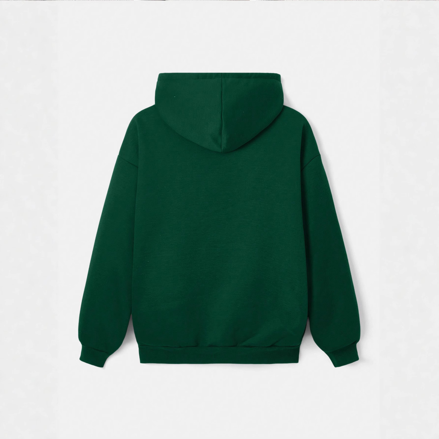 Fleece-Lined Hooded Pullover Sweatshirt Solid Color Thick Warm Loose Fit