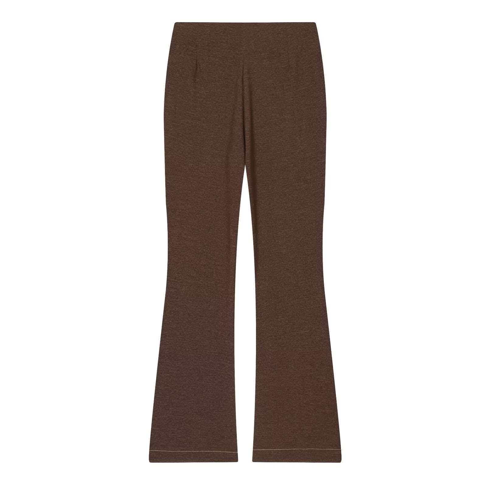 Women's Casual Topstitched Jacket and Flared Pants Set