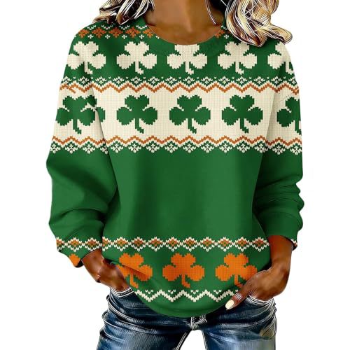 Women's Clover Print Casual Hoodie