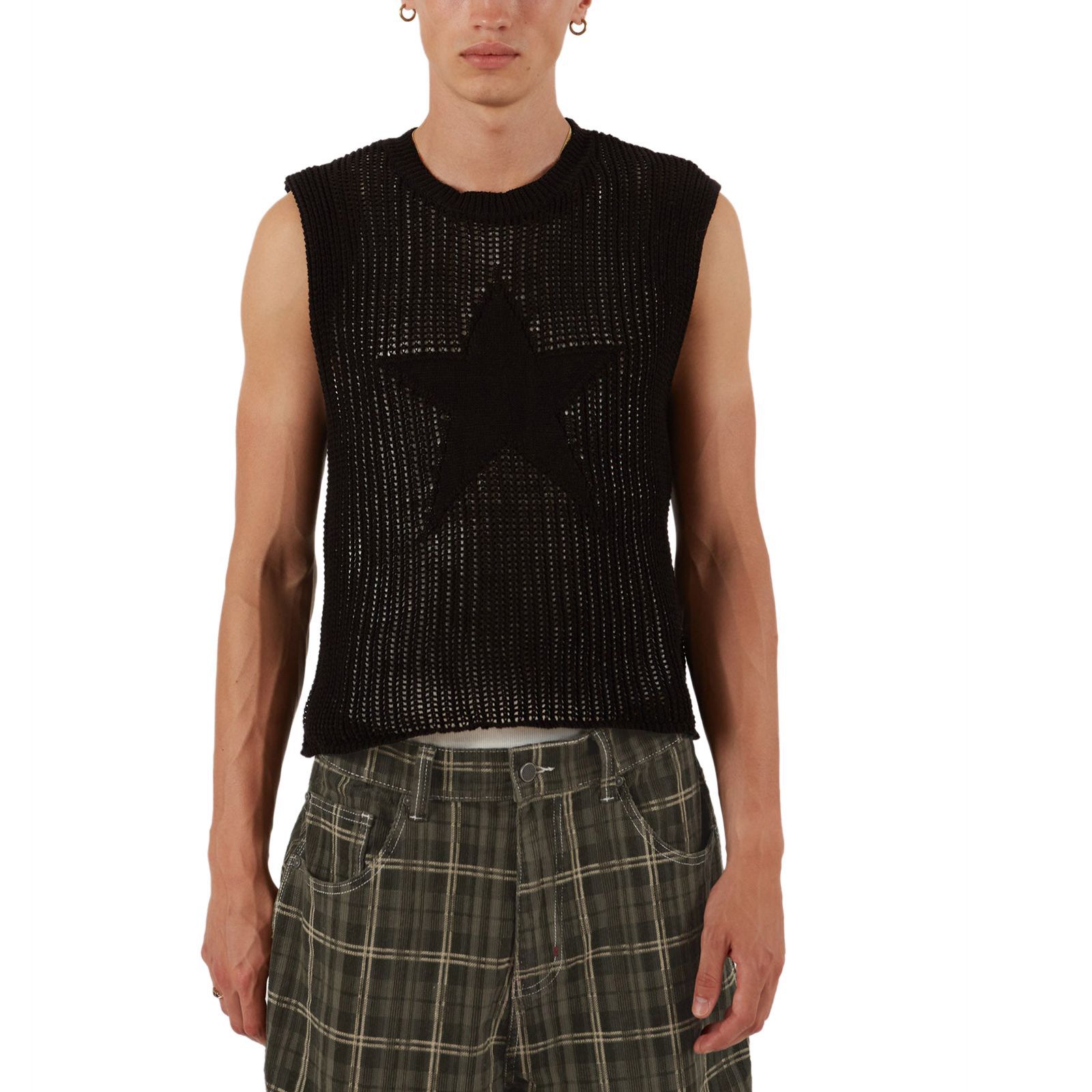 Women's Sleeveless Star Open-Knit Sweater Vest