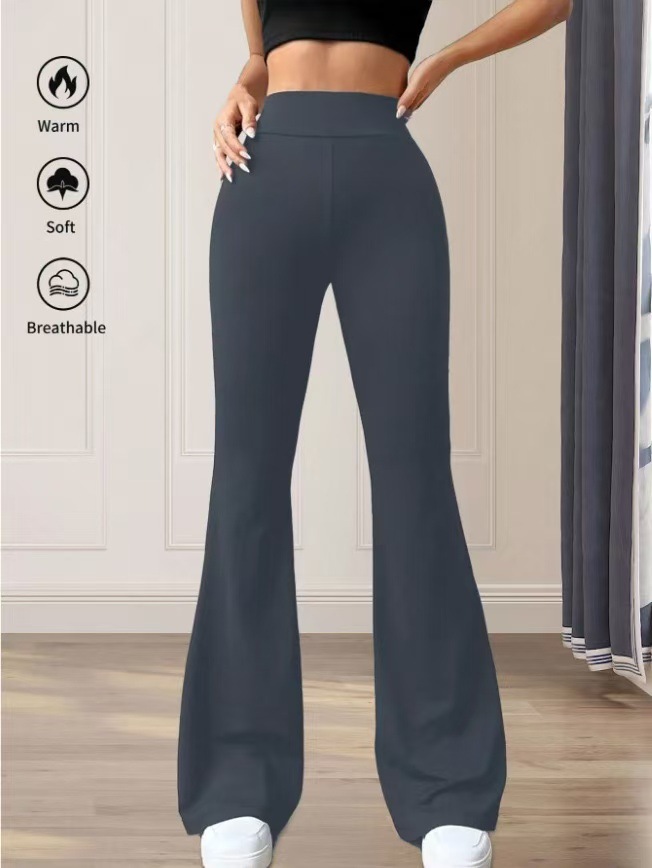Women's High-Waist Flared Pants Loose Floor-Length Casual Slimming Trousers