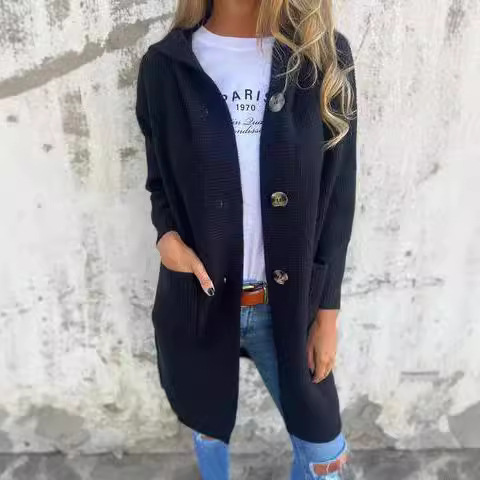 Women's Mid-Length Casual Knit Cardigan Sweater
