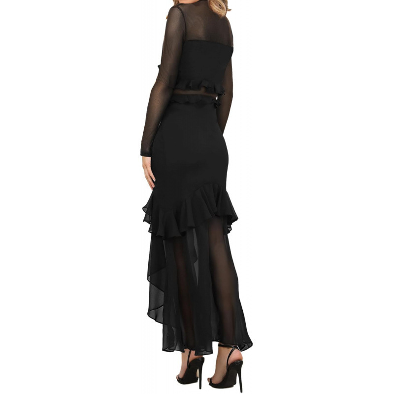 Ruched Slim-Fit Long-Sleeve Midi Dress