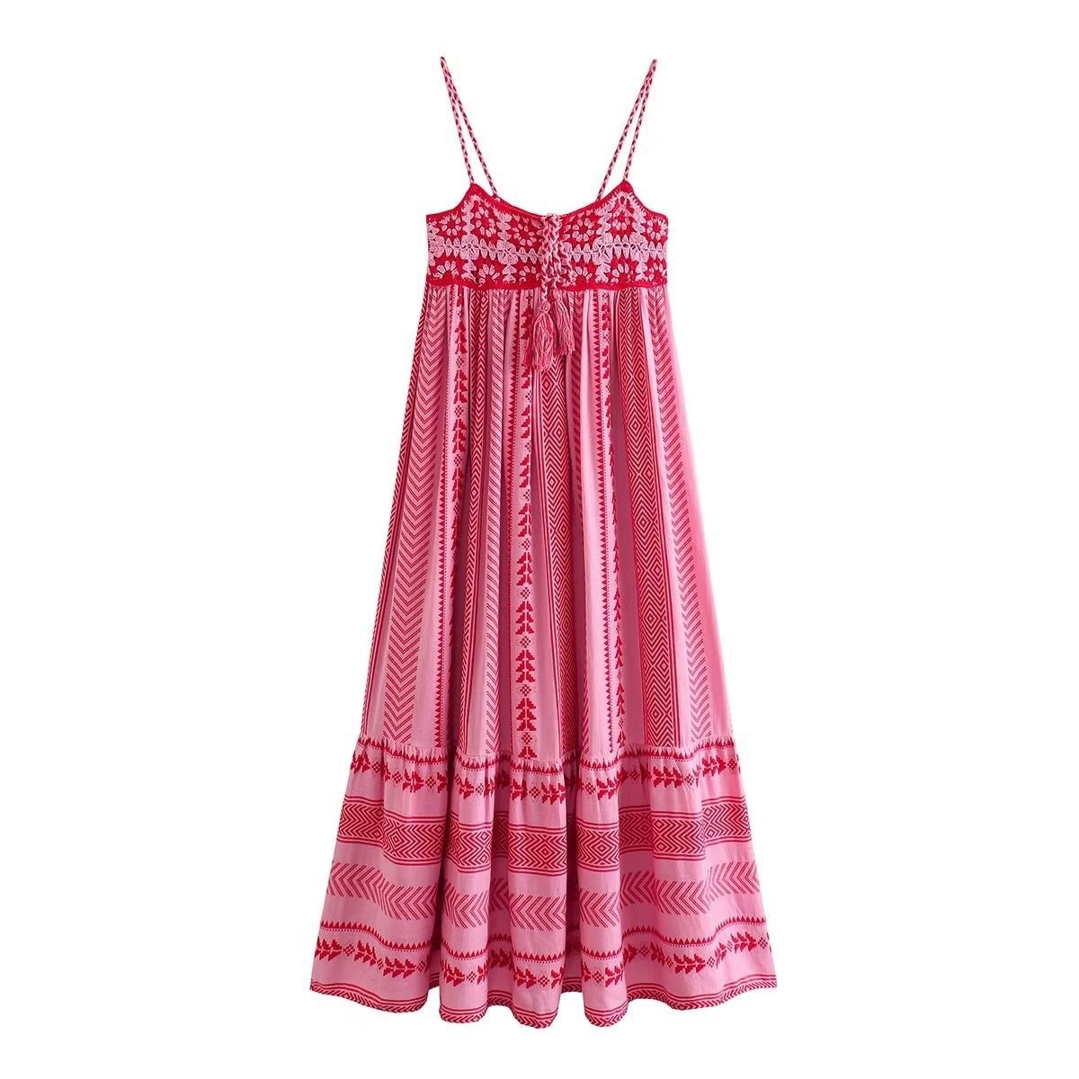 Crochet Spliced Knit Cami Dress