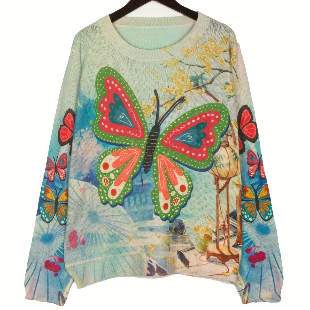 Court-Style Colorblock Knit Pullover Sweater with 3D Pattern