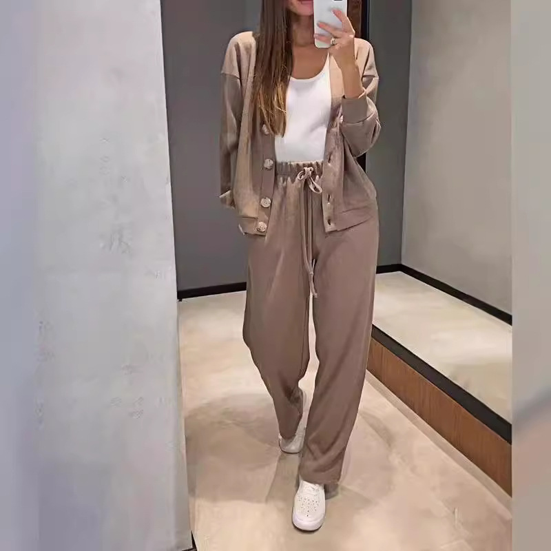 Casual Comfort Jacket Cardigan and Sweatpants Set