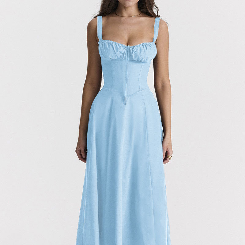 Floral French-Style Sleeveless A-Line Maxi Dress