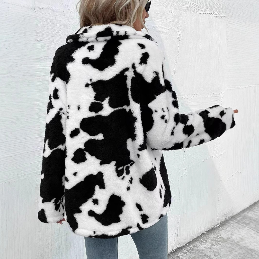 Double-Sided Fleece Cardigan with Pockets Warm Coat