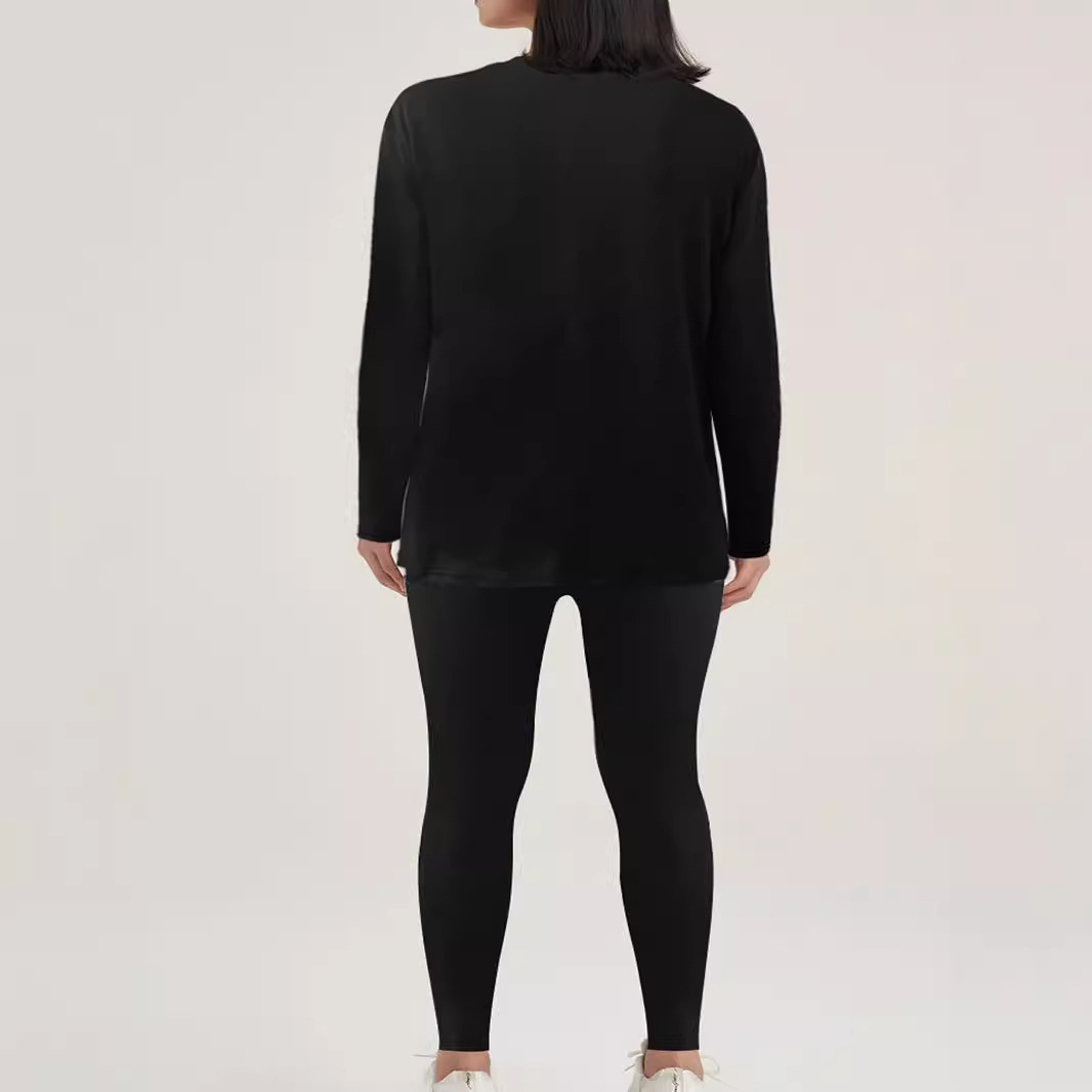 Letter Heart Print Loose Casual Round Neck Two-Piece Pants Set