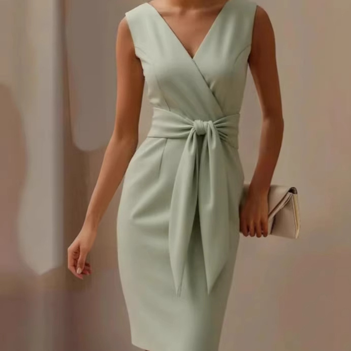 Women's Sleeveless Bow A-Line Mini Dress