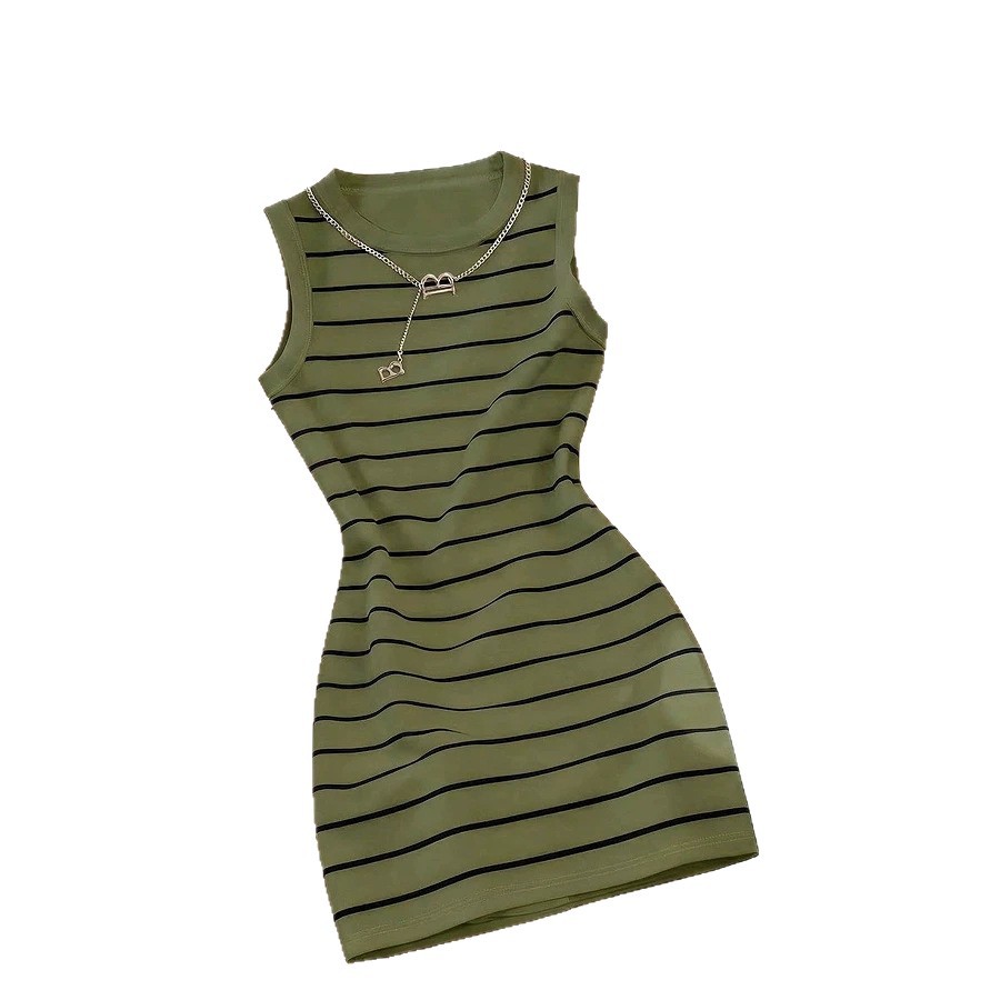 Women's Sleeveless Bodycon Dress Slimming A-Line Midi