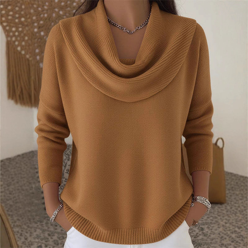 Women's Solid Color Long Sleeve Pullover Sweater