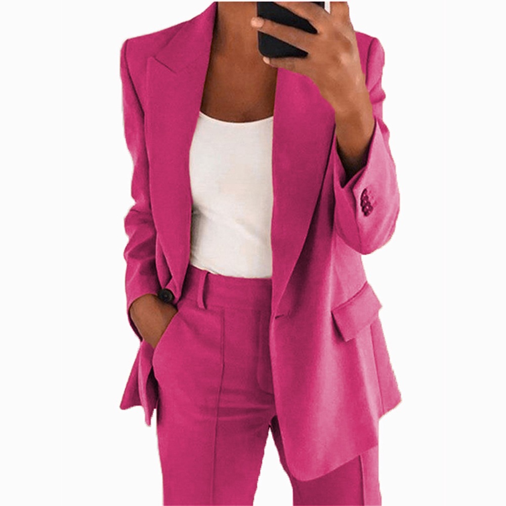 2026 New Cross-Border European & American Fall/Winter Women's Commuter Suit Set – Elegant Long-Sleeve Blazer and Pants Two-Piece Set for Women
