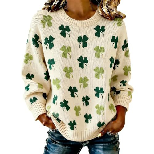 Women's Lucky Clover USA Flag Striped Print Sweatshirt