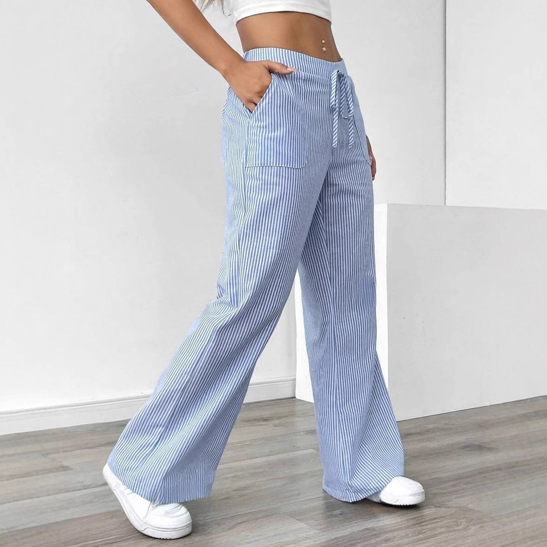 Striped Wide-Leg Casual Streetwear Pants