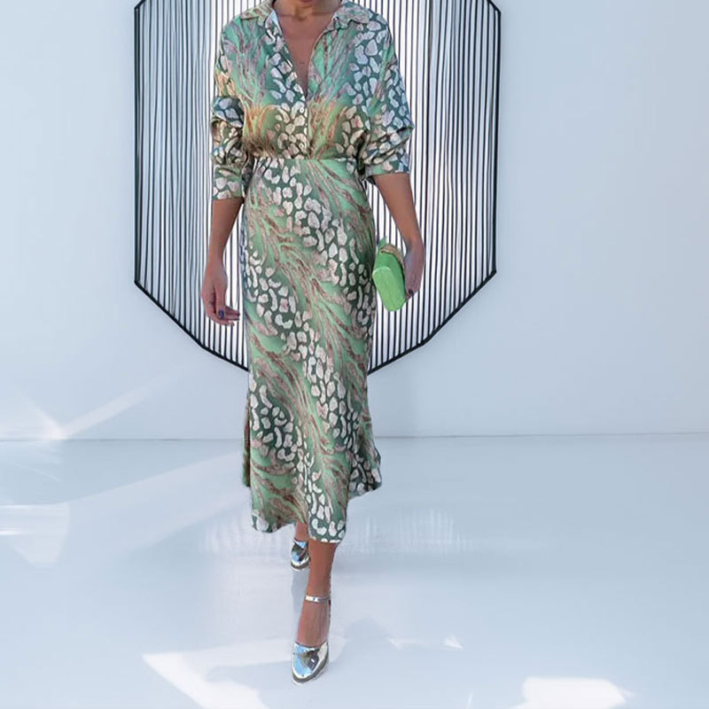Elegant V-Neck Printed Two-Piece Skirt Set with Tie Detail