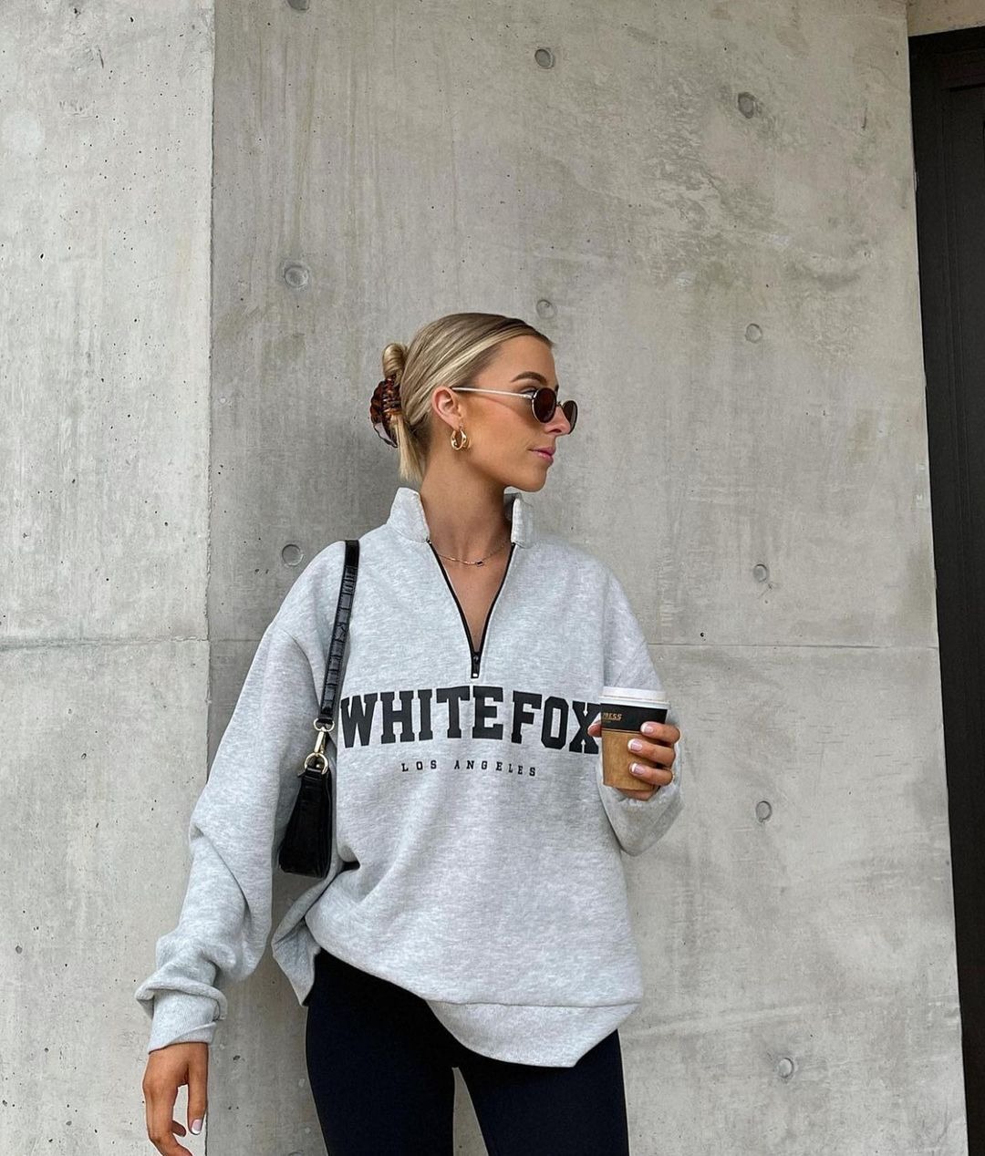 Casual Half-Zip Print Long-Sleeve Pullover Hoodie